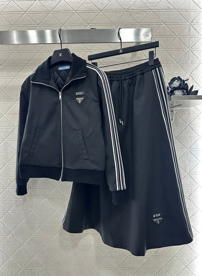 cotton-padded jacket and skirt set