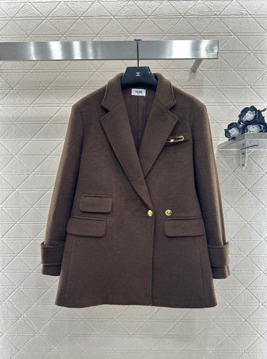 Lapel oversized wool suit jacket