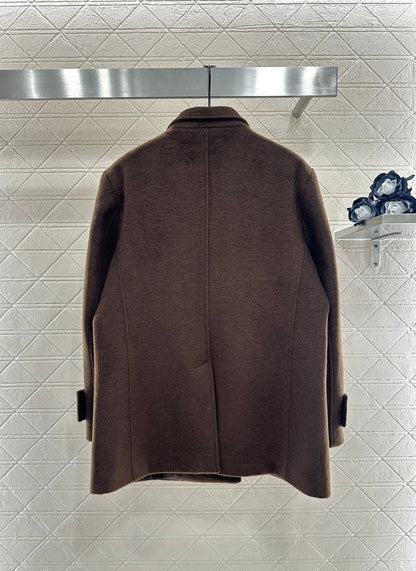 Lapel oversized wool suit jacket