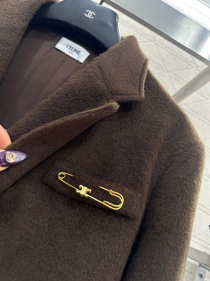 Lapel oversized wool suit jacket