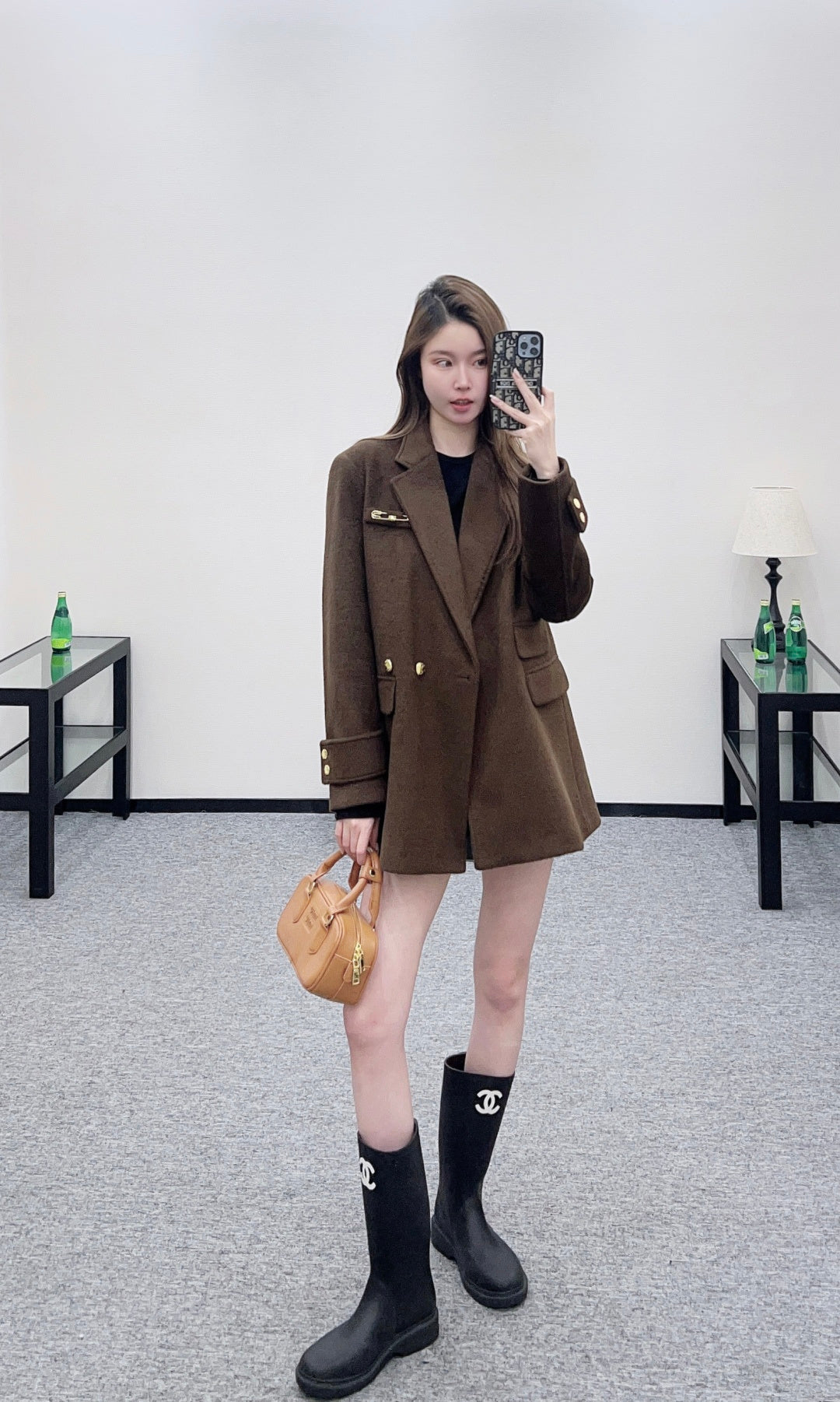 Lapel oversized wool suit jacket