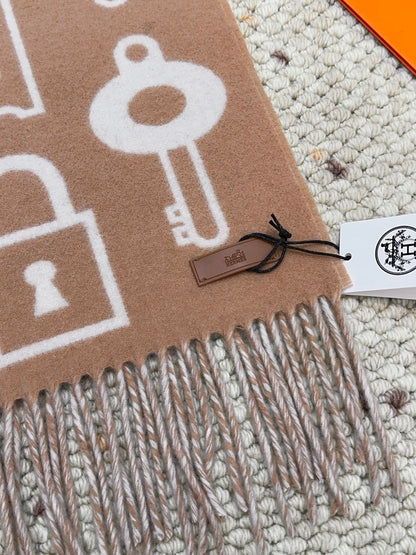 He 25 Key cashmere scarf（BWORN/GREEN/NAVY/GRAY）