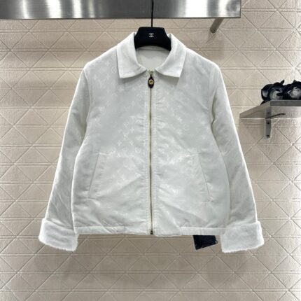 25fw Collar zipper fur patchwork cotton jacket