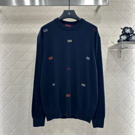 25fw Hooded letter knitted top