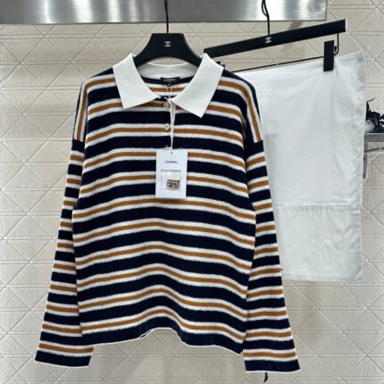 Knitted Striped Long-Sleeve Shirt