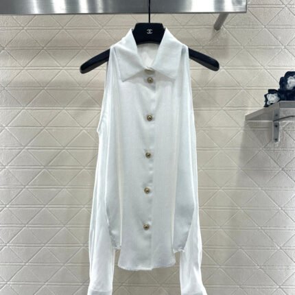 Off-Shoulder Jacquard Pattern Shirt