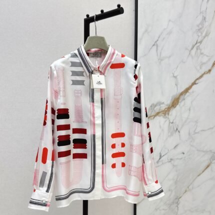 Geometric Print Silk Shirt