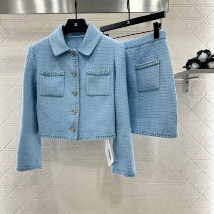 25fw Braided hem tweed skirt and jacket set (Handmade Workshop series)