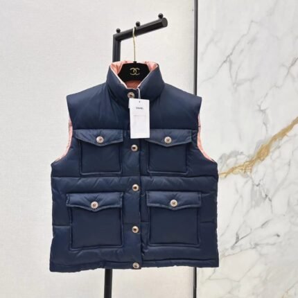 Stand-up collar down vest