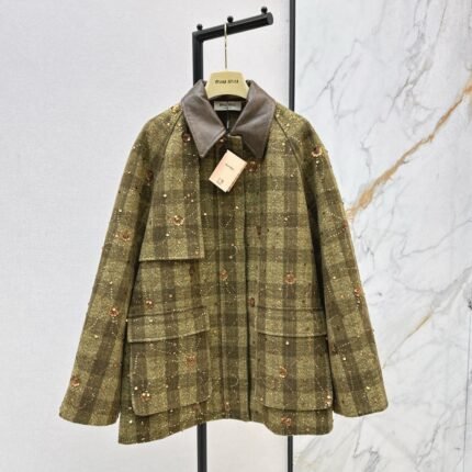 25 Plaid Series Beaded Sequin Fanl Jacket