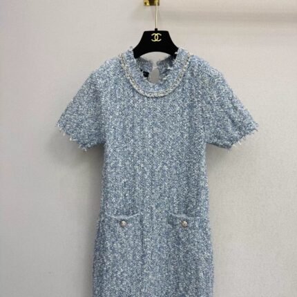 Tweed Short-Sleeve Dress